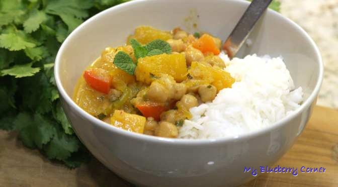 Wegańskie curry z dynią i z ryżem